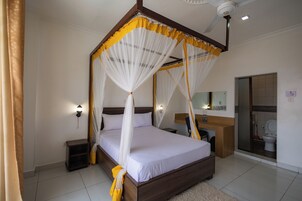 Deluxe Double or Twin Room, Balcony, Pool View | Bathroom | Shower, free toiletries, hair dryer, slippers