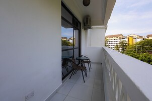 Deluxe Double or Twin Room, Balcony, Pool View | In-room safe, desk, laptop workspace, blackout drapes