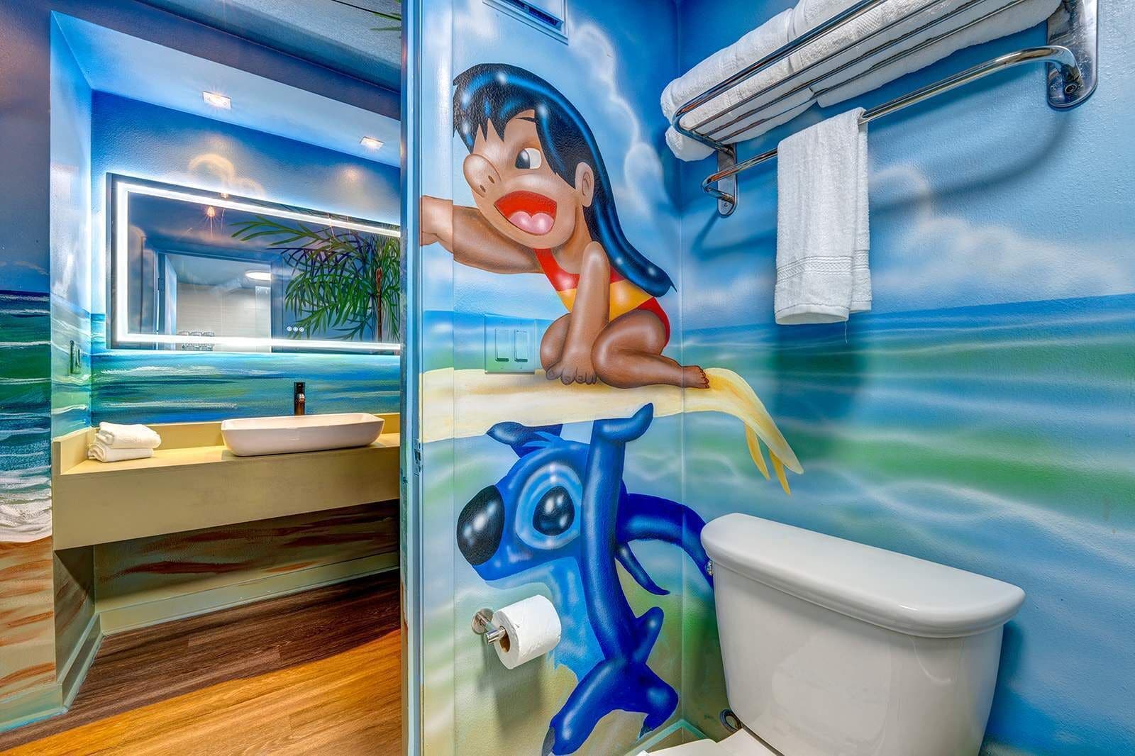 Shower, towels, shampoo