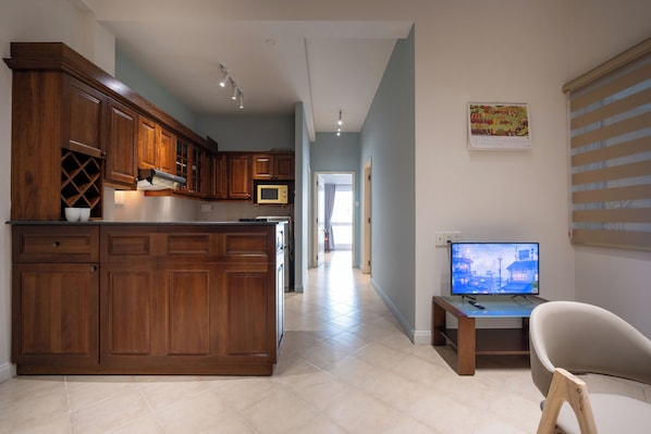 شقة سوبيريور - غرفتا نوم - منظر للمدينة | منطقة المعيشة