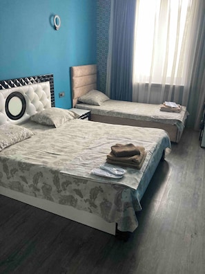 Blackout drapes, iron/ironing board, free WiFi