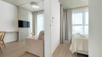 1 chambre, bureau, fer et planche Ă repasser, lit parapluie