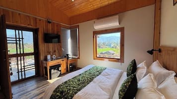 Chalet Deluxe, balcon, vue colline