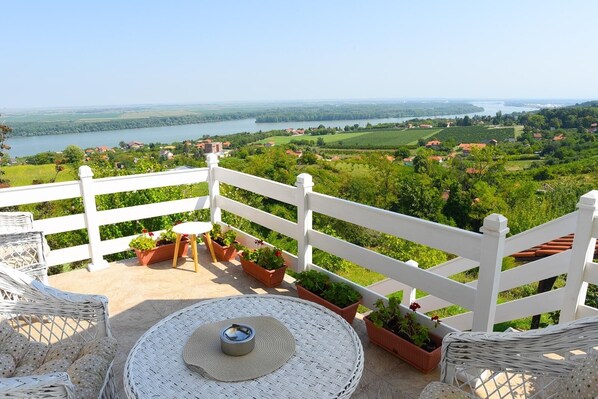 Terrace/patio - Fabulous house with AC in charming Smederevo, with beautiful view on river (Smederevo)