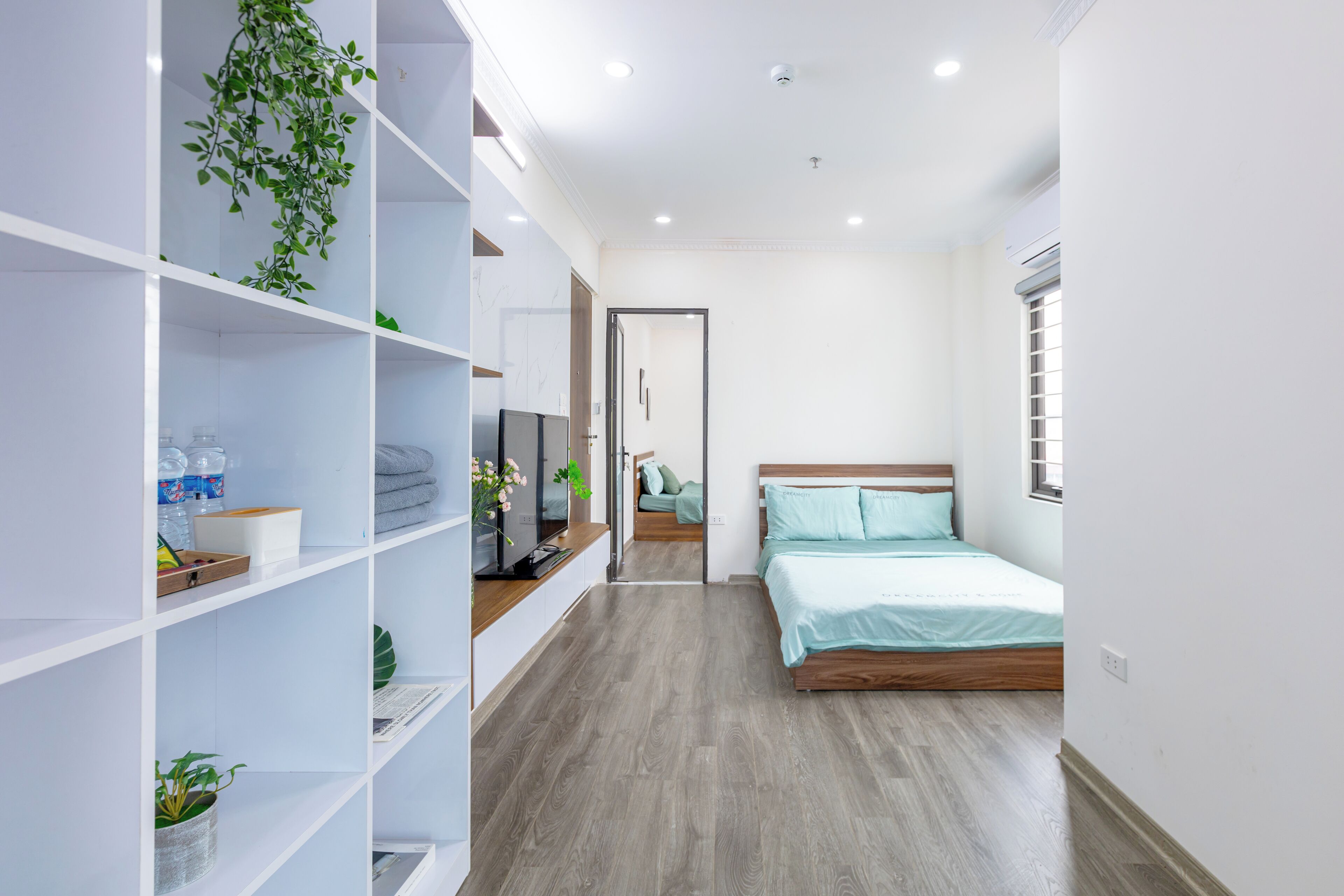 Family Apartment | Laptop workspace, blackout drapes, soundproofing, iron/ironing board