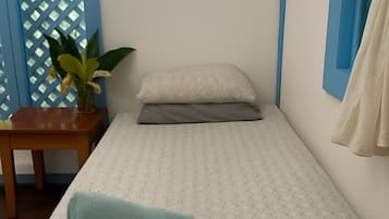 Desk, free WiFi, bed sheets