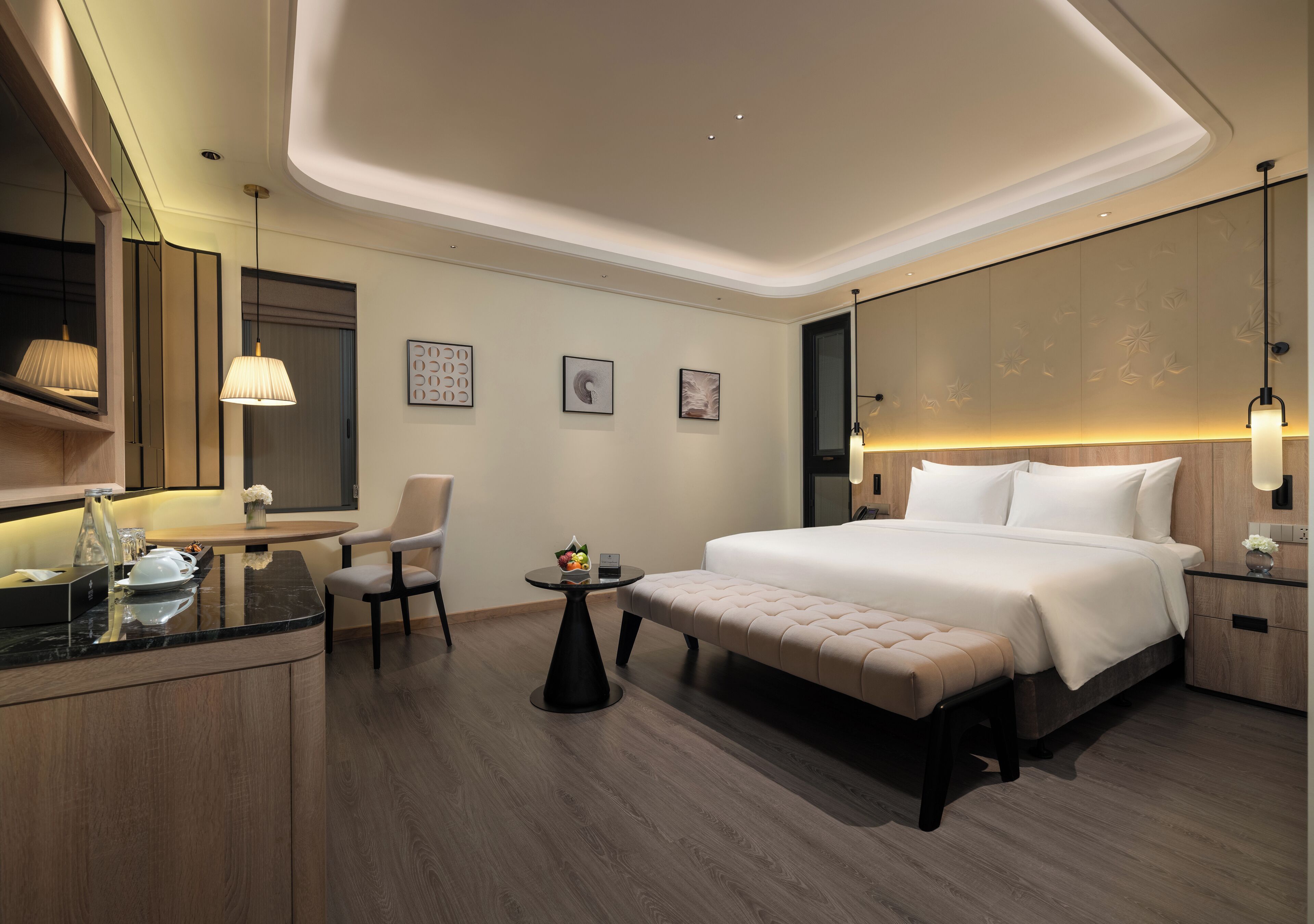 Premium bedding, memory foam beds, minibar, in-room safe