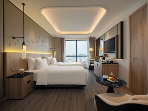 Ropa de cama de alta calidad, camas con efecto memoria y minibar 