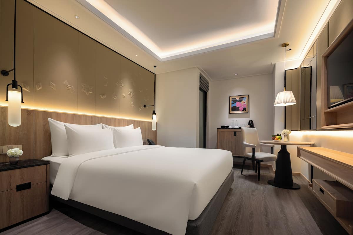 Premium bedding, memory-foam beds, minibar, in-room safe