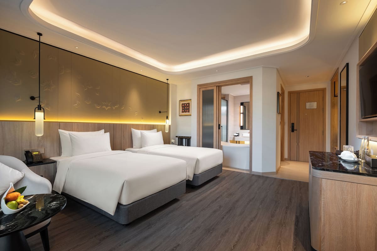 Premium bedding, memory-foam beds, minibar, in-room safe