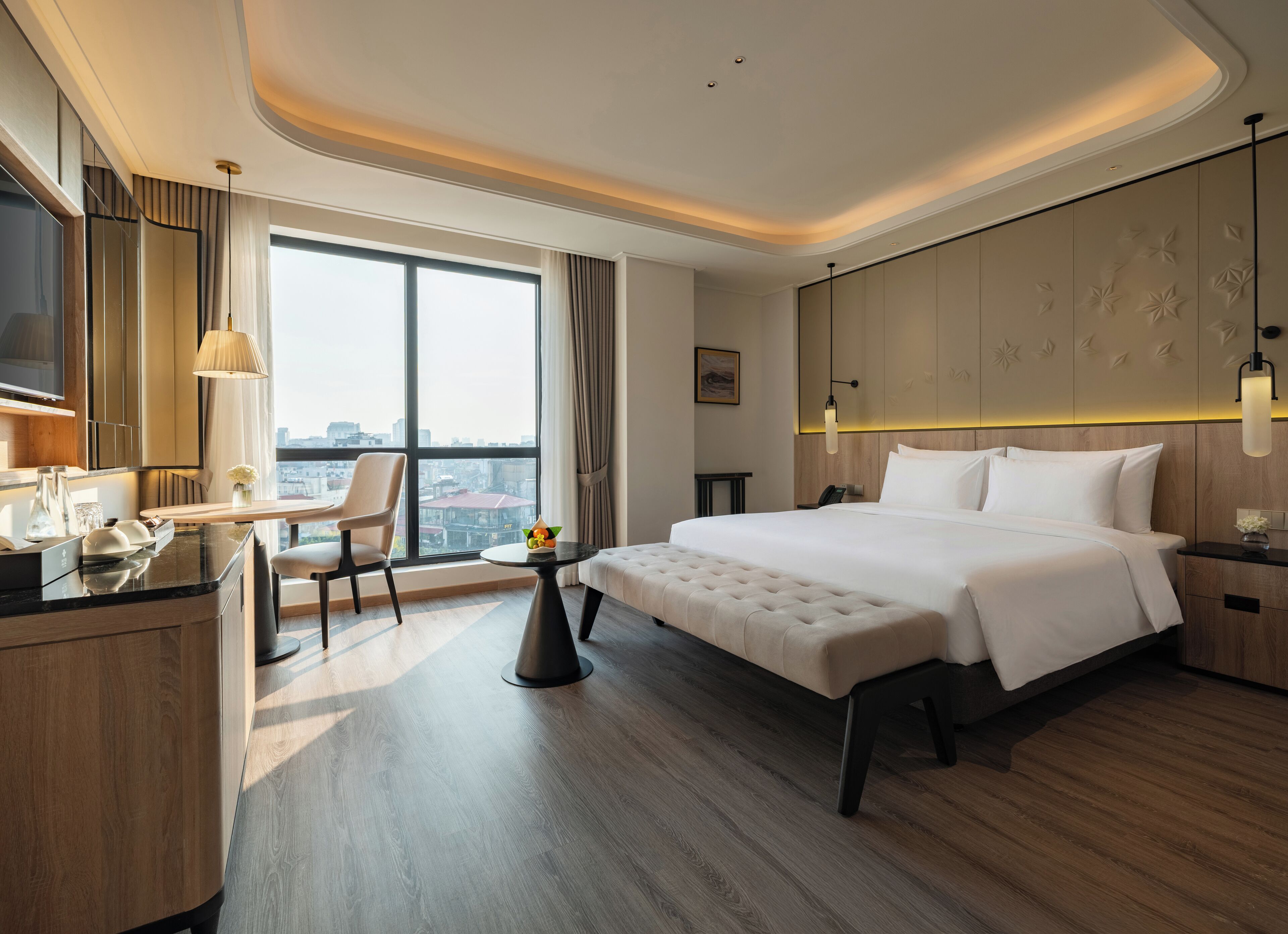 Premium bedding, memory foam beds, minibar, in-room safe