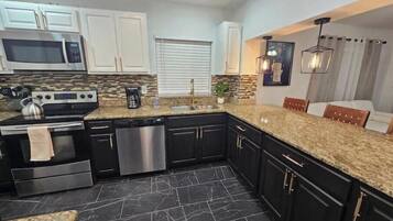 Microwave, oven, stovetop, dishwasher
