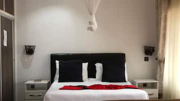 In-room safe, desk, laptop workspace, soundproofing