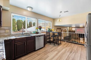 Microwave, oven, stovetop, dishwasher