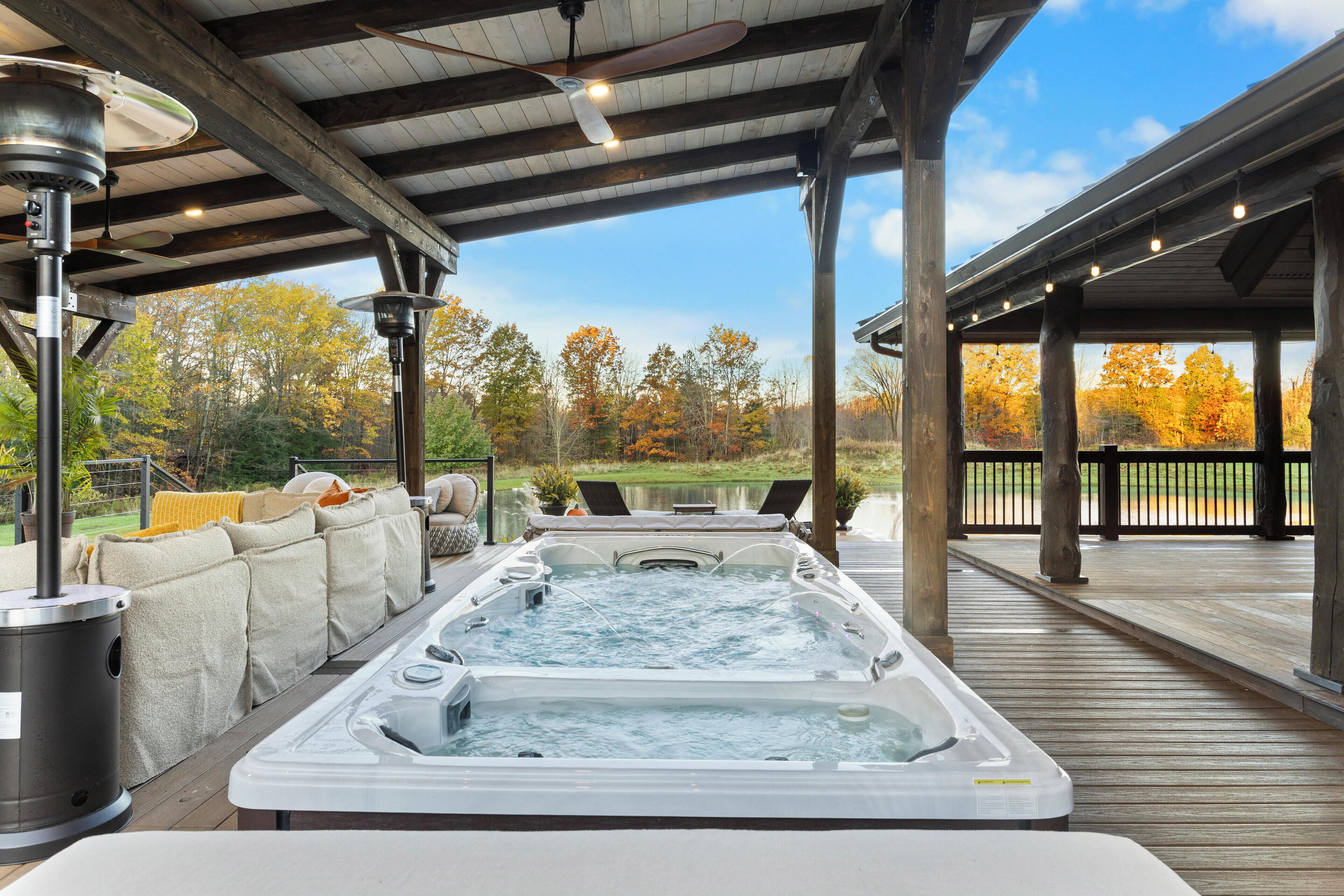 Enjoy the heated swim spa year round! 