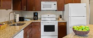 Microwave, oven, stovetop, dishwasher