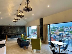 Luxury Apartment, Balcony, Mountain View | Living area