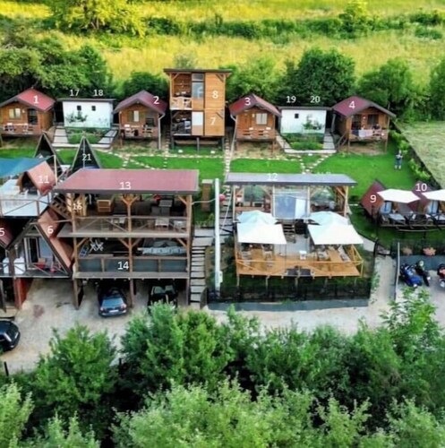 White Bosnian pyramid glamping