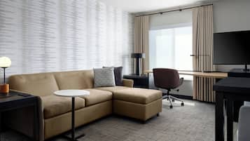 Studio, 1 King Bed with Sofa bed (No View) | Living room | 42-inch LCD TV with satellite channels