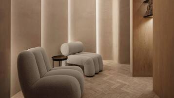 Behandelingskamers voor koppels, een sauna, lichaamsbehandelingen