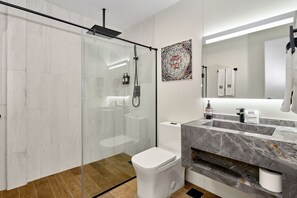 Dusche, Haartrockner, Handtücher