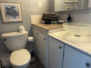Hair dryer, towels