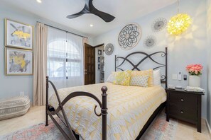 3 bedrooms, desk, iron/ironing board, travel crib