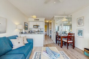 TV, DVD player, video library