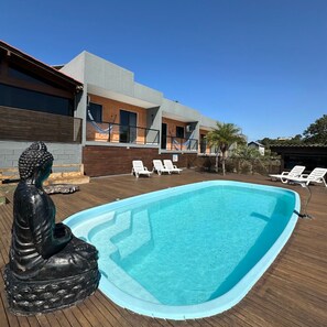 Outdoor pool, open 8:00 AM to 10:00 PM, sun loungers