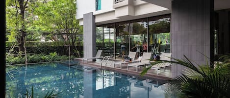 Apartment, 1 Bedroom, Accessible, Balcony | Pool | Outdoor pool