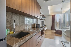 Huoneisto, 1 makuuhuone, esteetön, parveke | Sisätilat