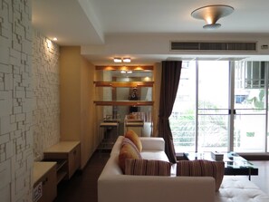 Apartment, 2 Bedrooms, Accessible, Balcony | Living area - 4B - 2 Bedroom Downtown Apartment With Shared Pool (Bangkok)