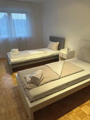 3 bedrooms, iron/ironing board, travel cot, WiFi