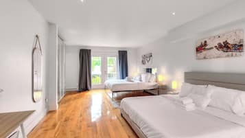 Family Apartment | Premium bedding, memory foam beds, desk, laptop workspace