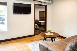Living area - Brillion 2‑Bedroom Suite w/ Full Kitchen Near Ariens – Unit #2 (Brillion)