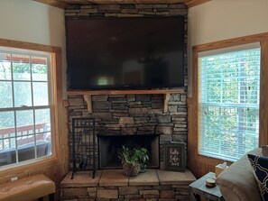 Smart TV, fireplace, video games