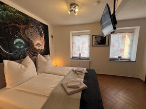 1 bedroom, iron/ironing board, travel crib, WiFi