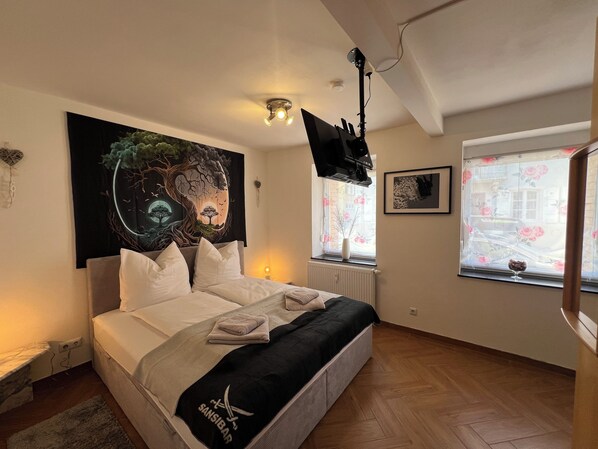 1 makuuhuone, silitysrauta/-lauta, vauvan matkasänky, Wi-Fi