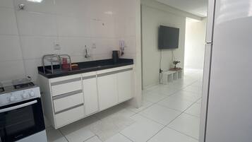 Fridge, microwave, oven, toaster