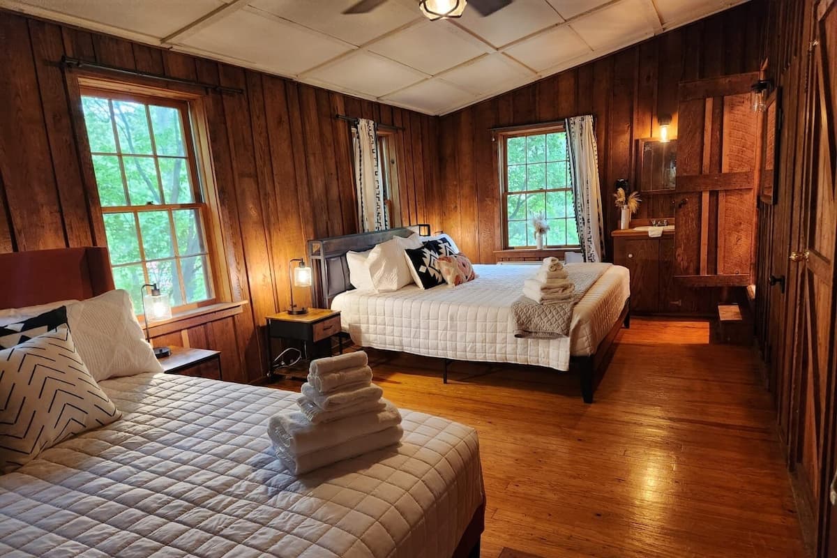 Individually decorated, individually furnished, desk, laptop workspace