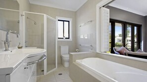 Shower, jetted tub