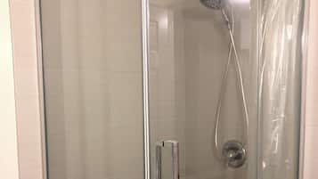 Shower, bidet, towels, soap