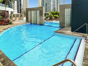 Outdoor pool, a heated pool - Luxury Oracle Tower 2 Ocean Views 32nd floor (Broadbeach)