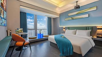 Comfort Double Room, City View | Desk, laptop workspace, blackout drapes, soundproofing