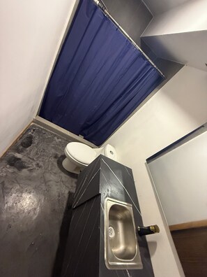 Shower, towels, toilet paper