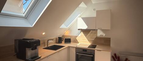 Fridge, oven, stovetop, dishwasher