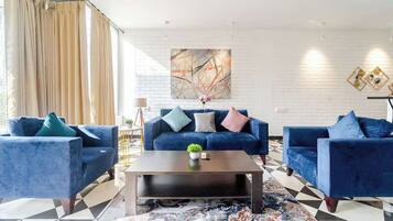 55-inch Smart TV with digital channels, books