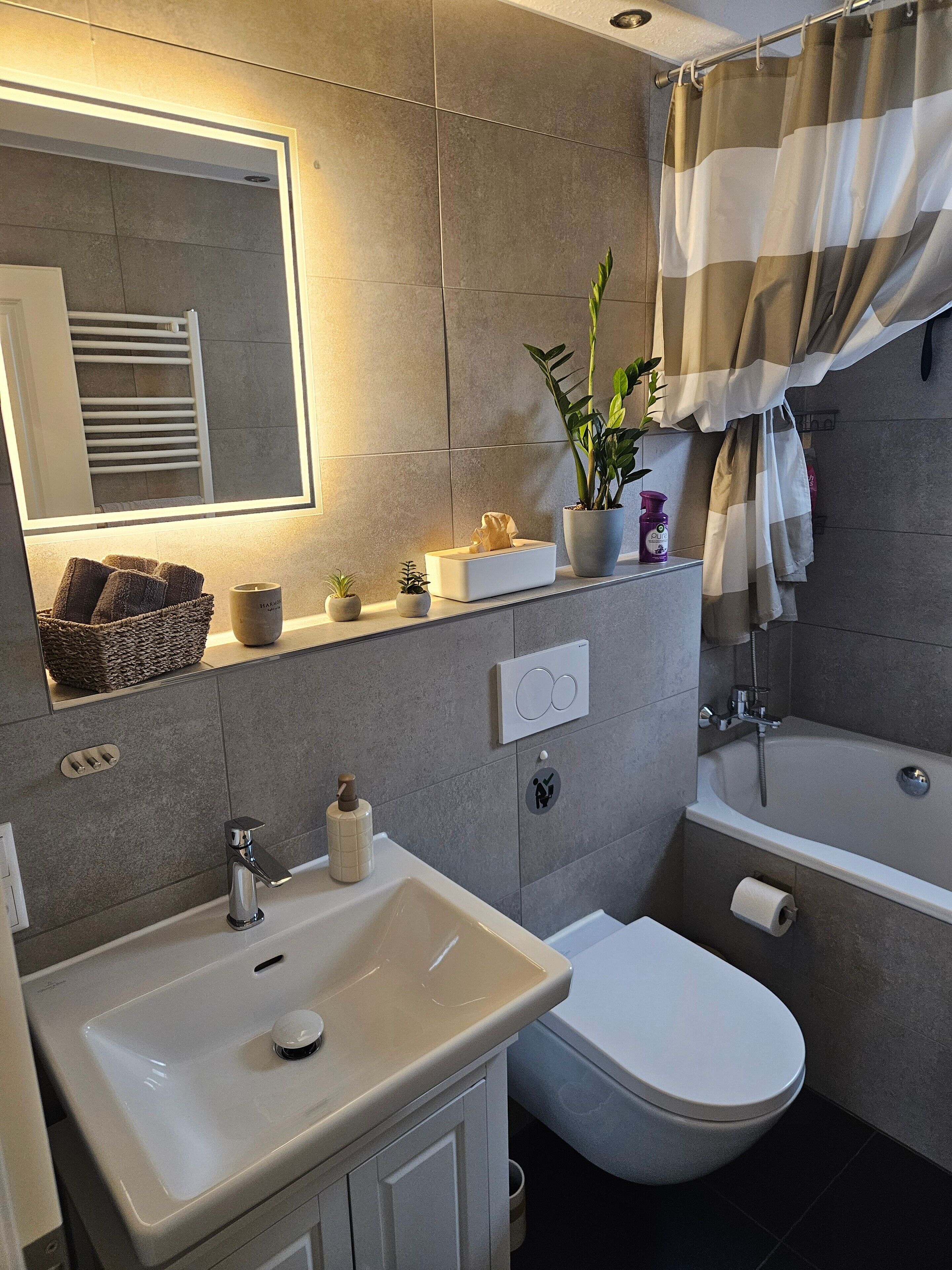 Dusche, Haartrockner, Handtücher