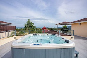 Villa, Balcony | Private spa tub