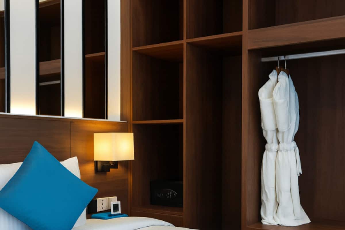 In-room safe, desk, blackout curtains, soundproofing